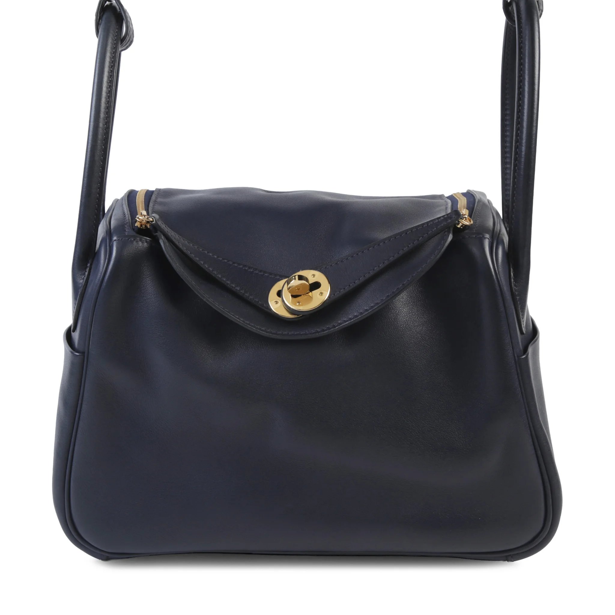 Very Good ( Rank A) HERMÈS Lindy 26 Touch Bleu Nuit (2Z) Matte Niloticus Crocodile Evergrain Gold hardware Y (2020)