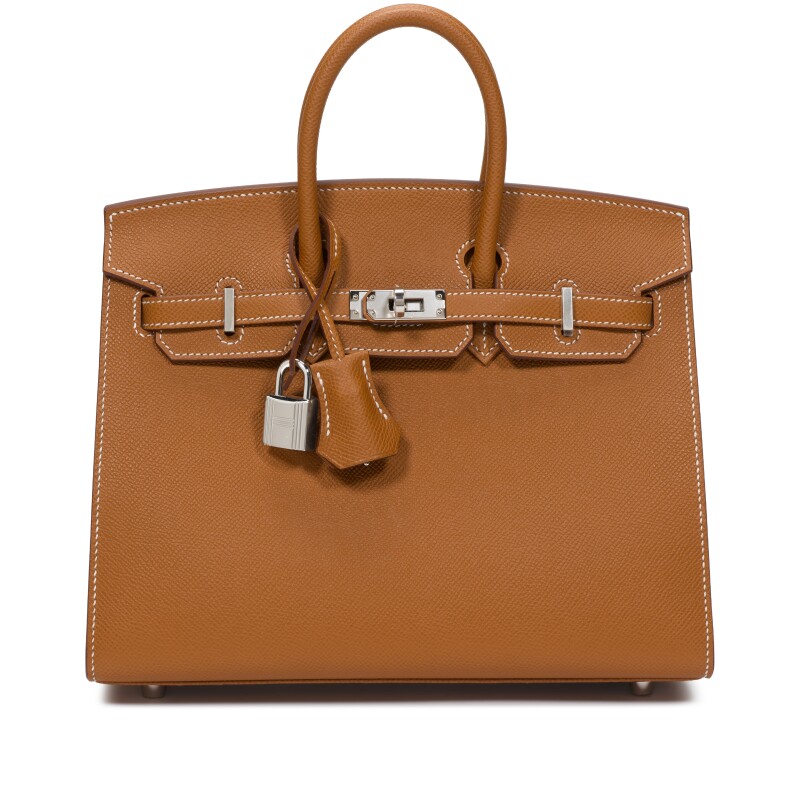 Gold Epsom Birkin 25 Sellier Palladium Hardware, 2022