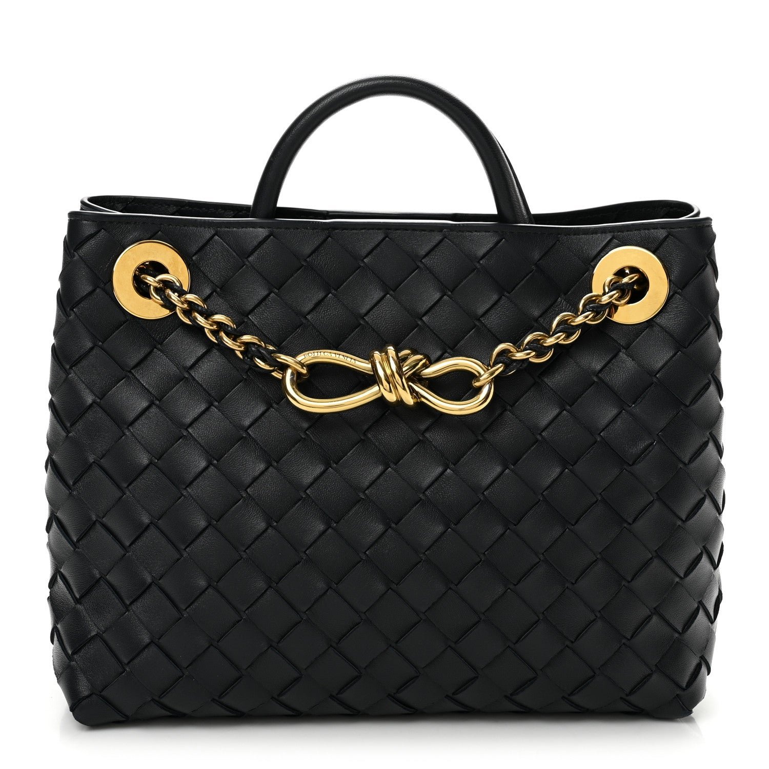 Bottega Veneta Nappa Intrecciato Small Andiamo With Chain Shoulder Bag Nocturnal