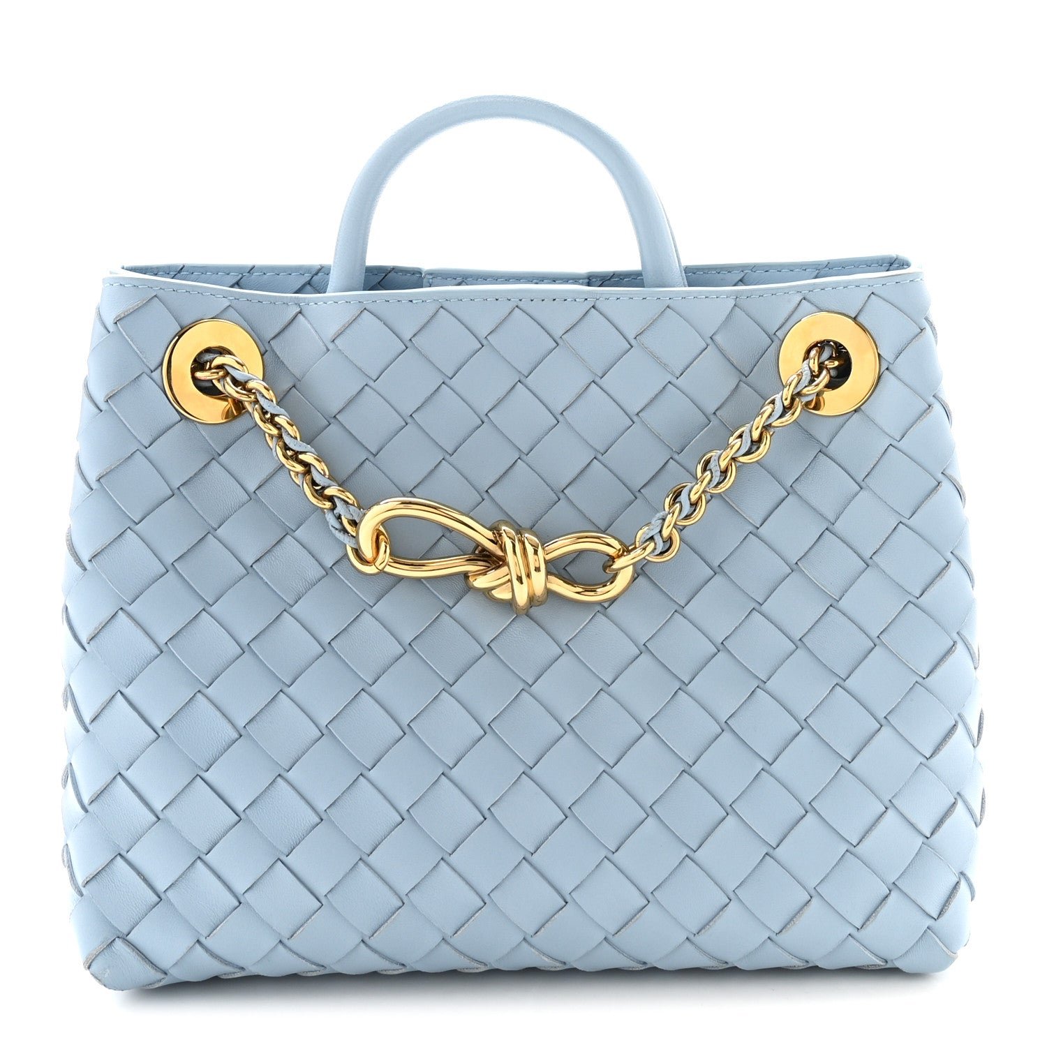 Bottega Veneta Bottega Veneta Nappa Intrecciato Small Andiamo With Chain Shoulder Bag Ice