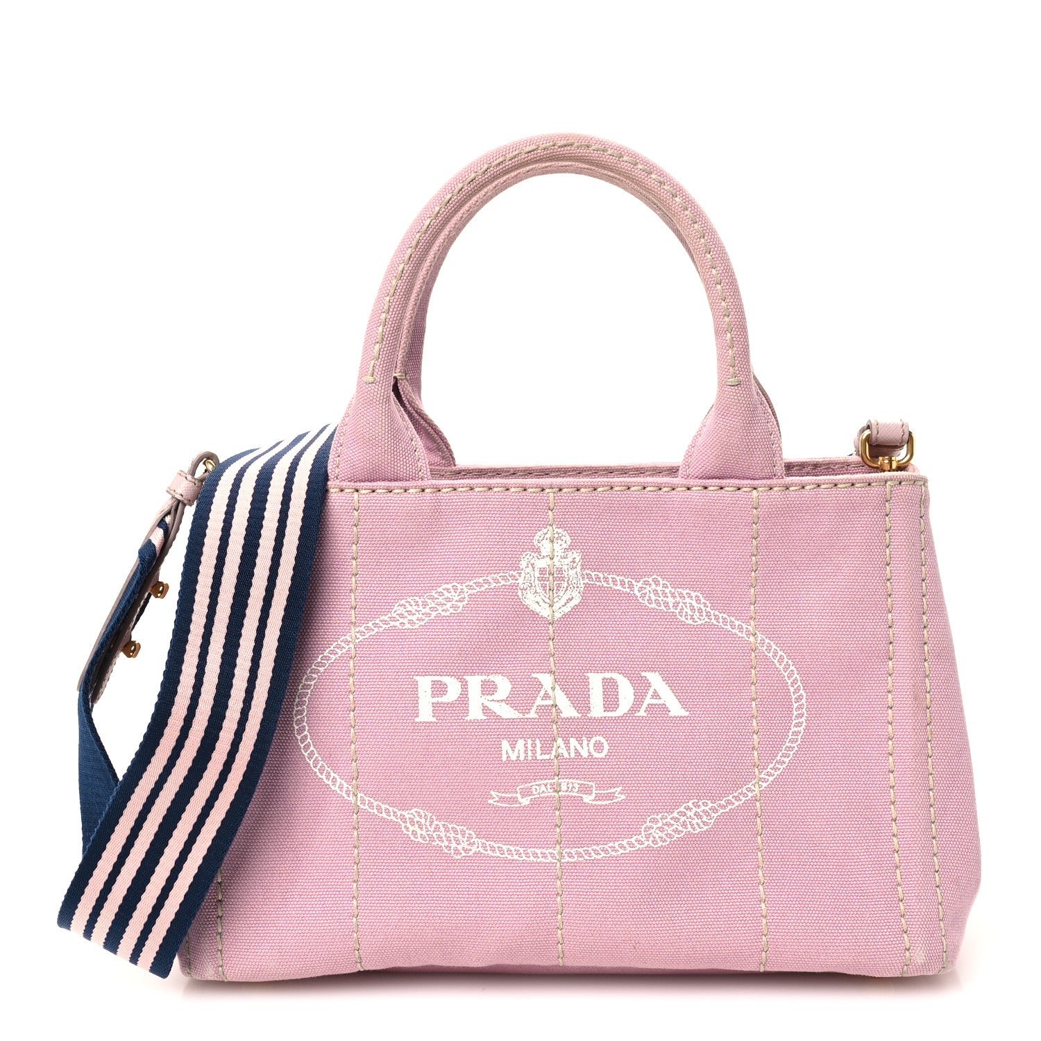 Prada Canapa Small Logo Tote Alabastro White