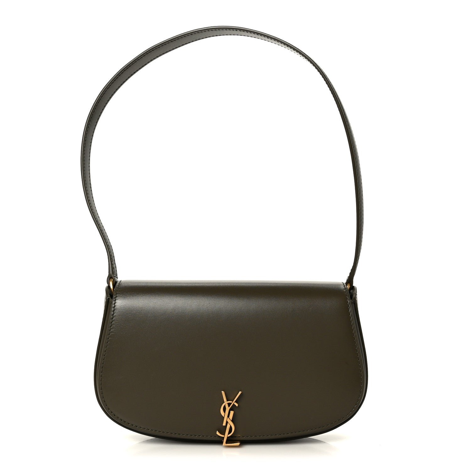 Saint Laurent Box Calfskin Mini Voltaire Shoulder Bag  Deep Musk