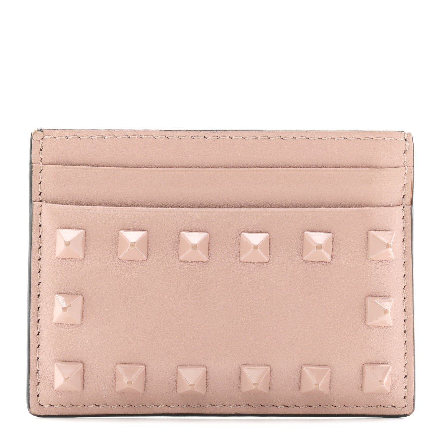 Valentino Garavani Valentino Garavani Vitello Rockstud Card Holder Poudre