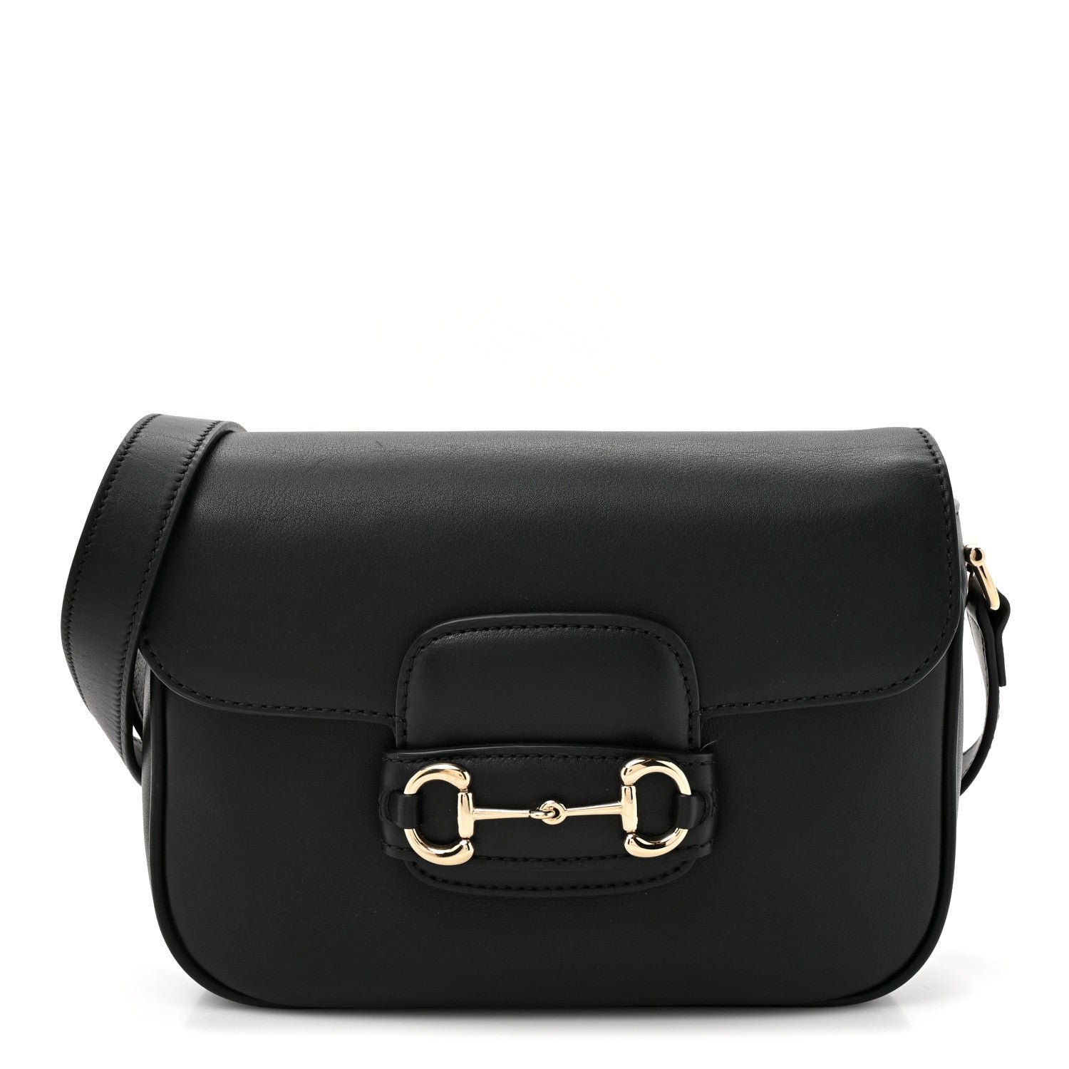 Gucci Arabella Calfskin Horsebit 1955 Soft Small Shoulder Bag Black
