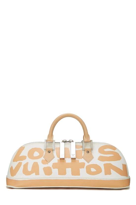 Louis Vuitton Stephen Sprouse x Louis Vuitton Beige Glazed Leather Graffiti Alma Horizontal