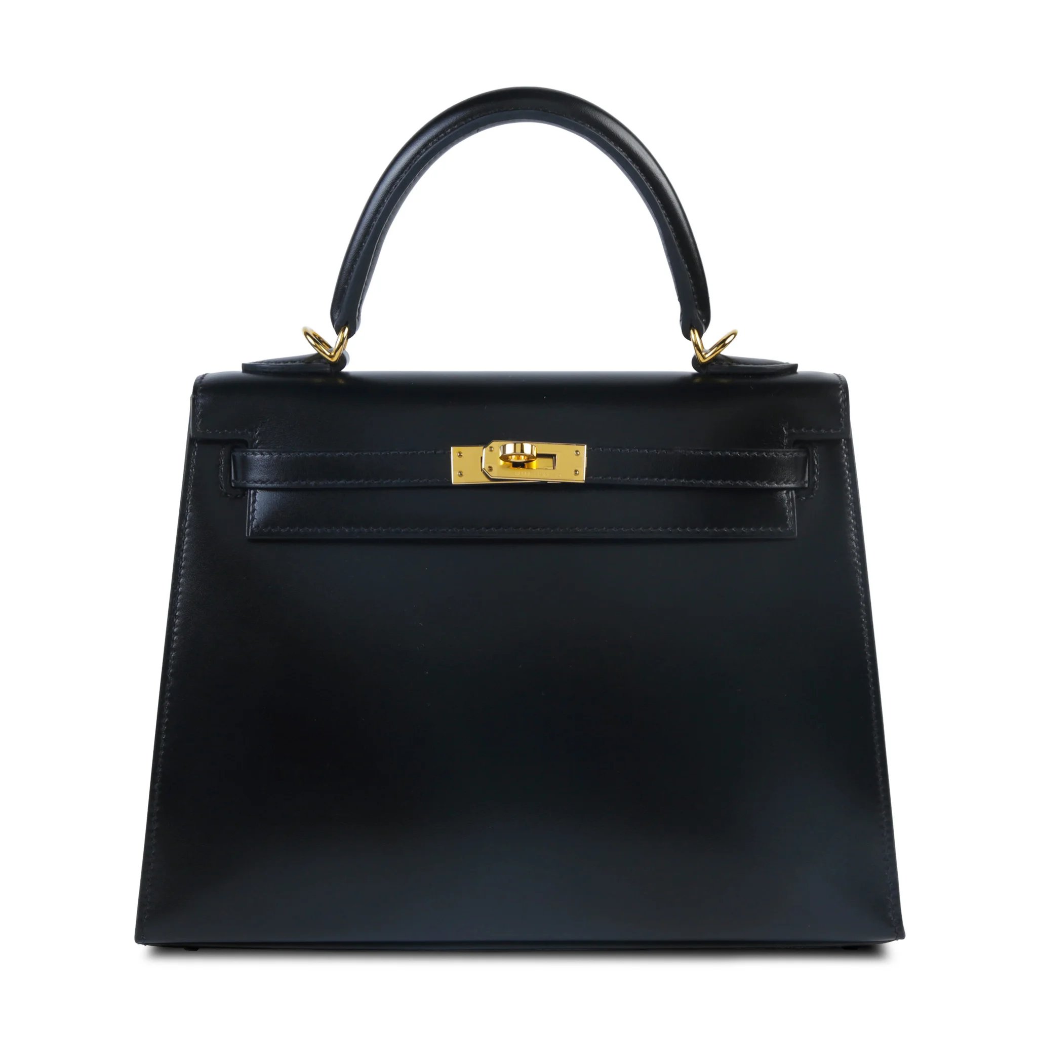 Excellent ( Rank SA ) HERMÈS Kelly 25 Sellier Noir (89) Box-calf Gold hardware Y (2020)