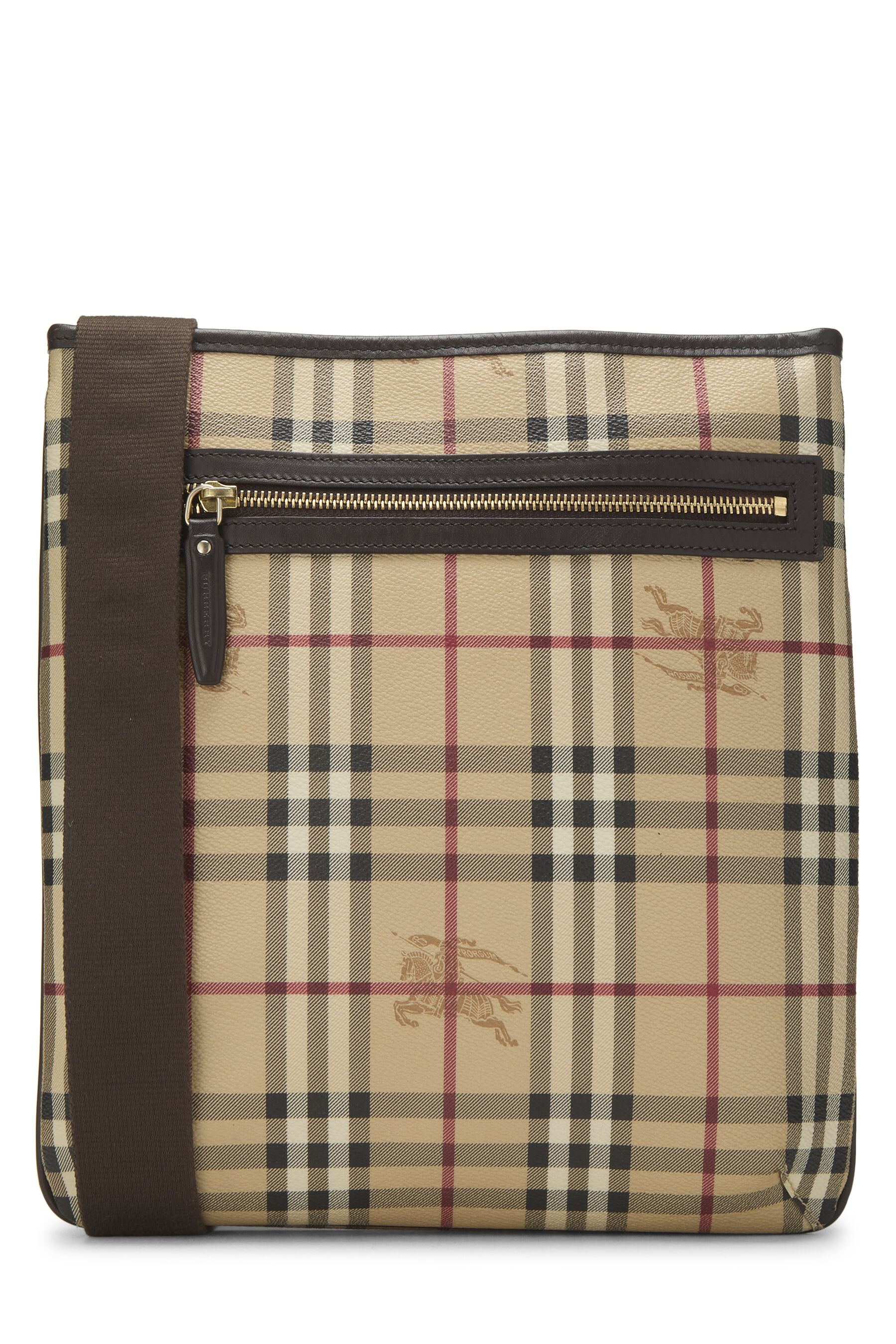 Burberry Brown Haymarket Check Coated Canvas Crossbody