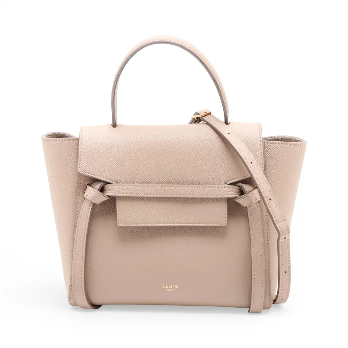 Celine Belt Bag Nano Leather 2 Way Handbag Beige