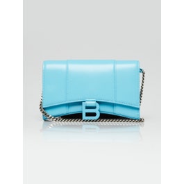 Balenciaga Balenciaga Azur Calfskin Leather Hourglass Chain Crossbody Bag