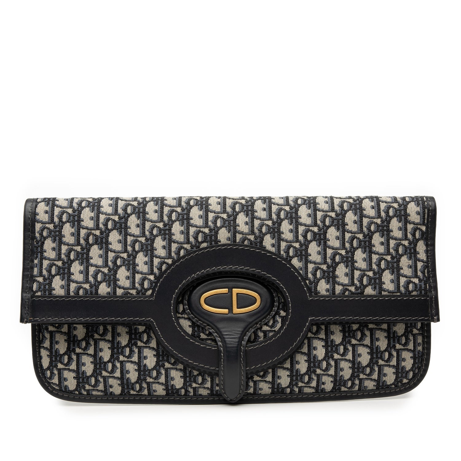 Oblique Canvas Fold Over Clutch