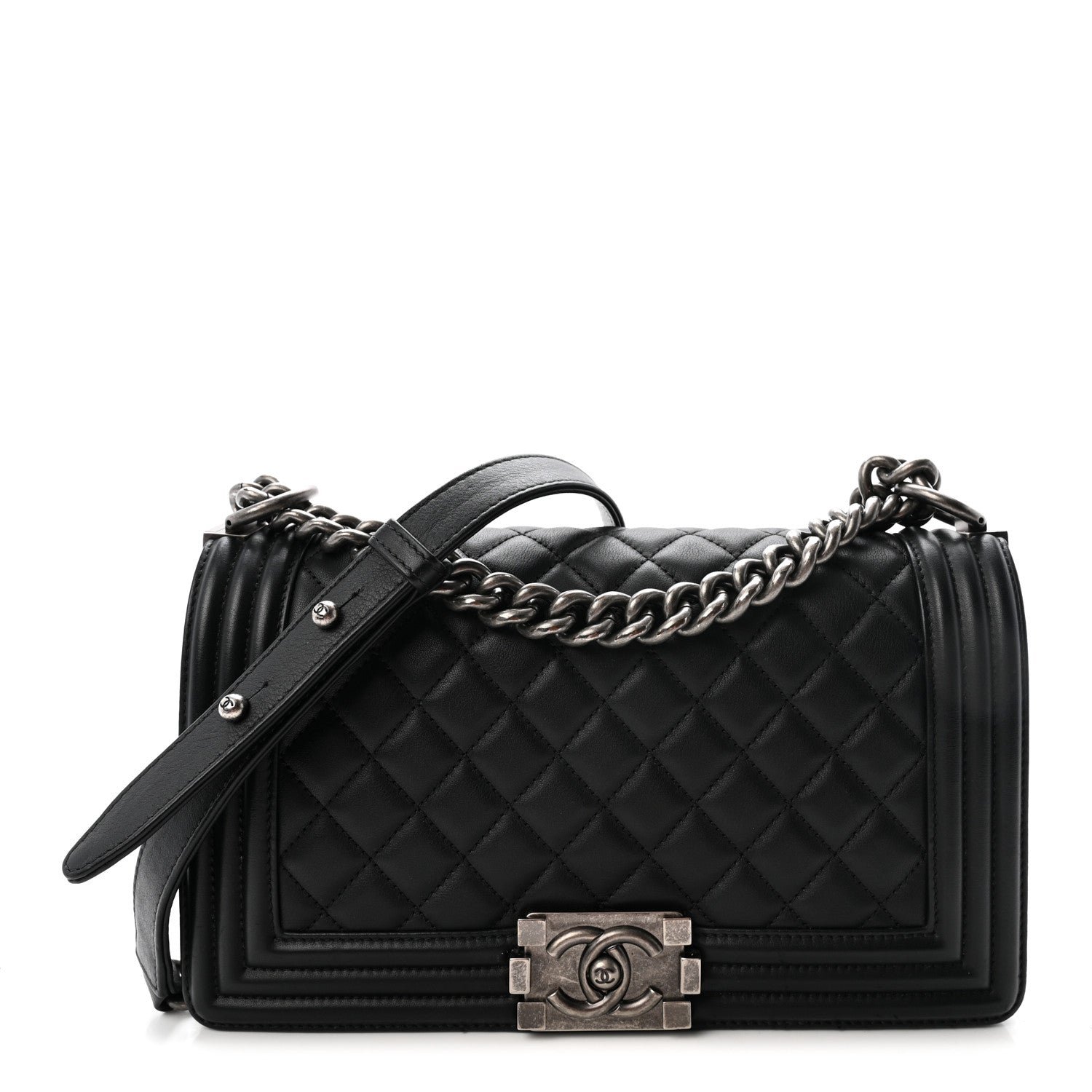 Chanel Calfskin Quilted Medium Boy Flap Black