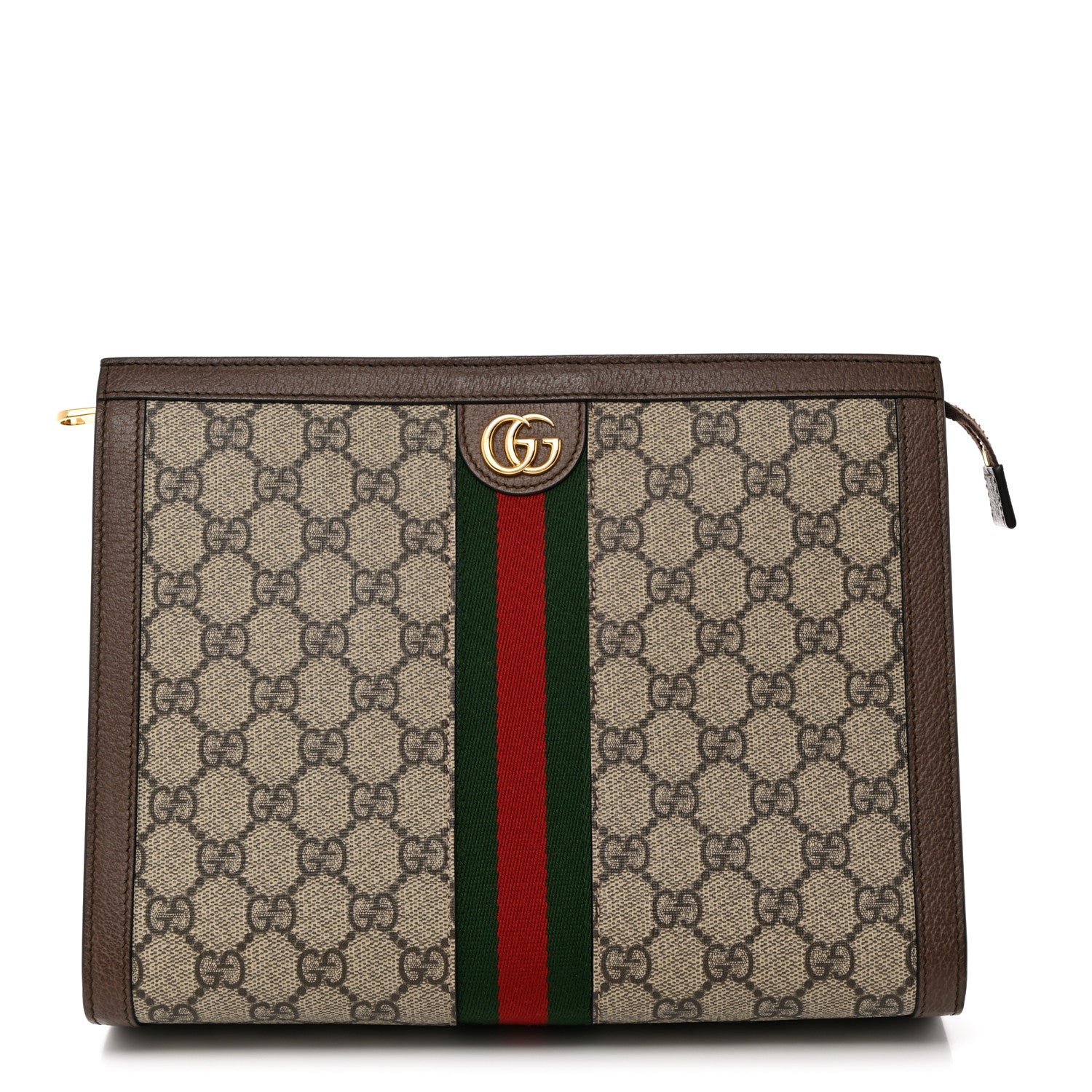 Gucci GG Supreme Monogram Web Ophidia Pouch Brown