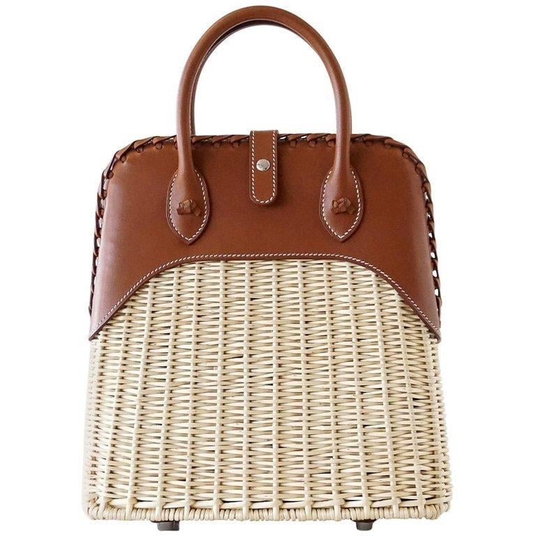 Hermes Hermes Limited Edition Bolide Bag Picnic Osier Wicker & Barenia Leather