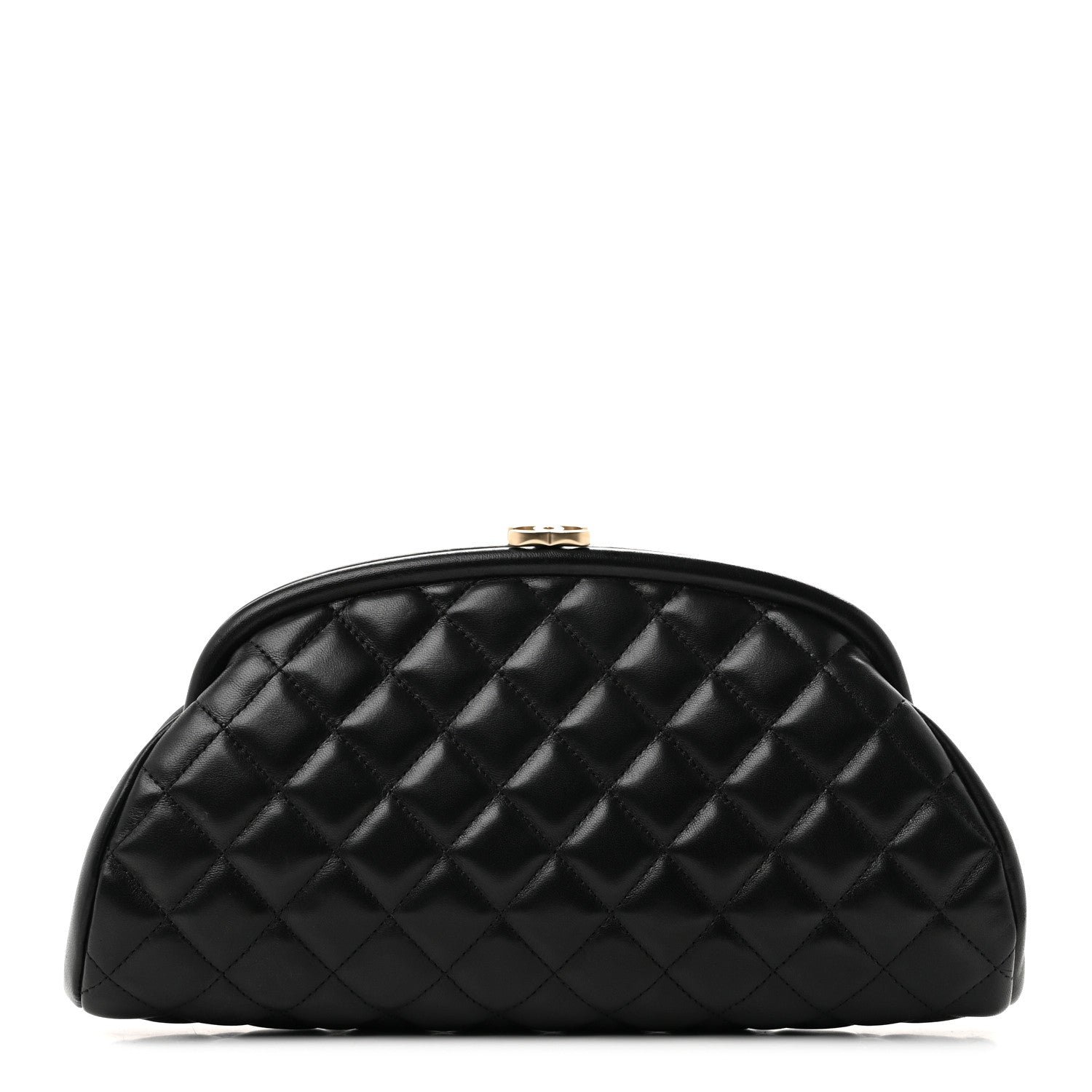 Chanel Lambskin Quilted Timeless Clutch Black
