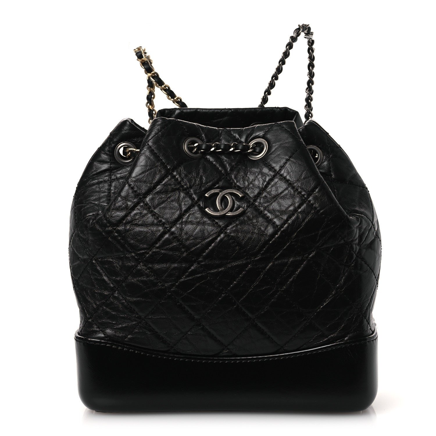 Chanel Aged Calfskin Quilted Small Gabrielle Backpack Black