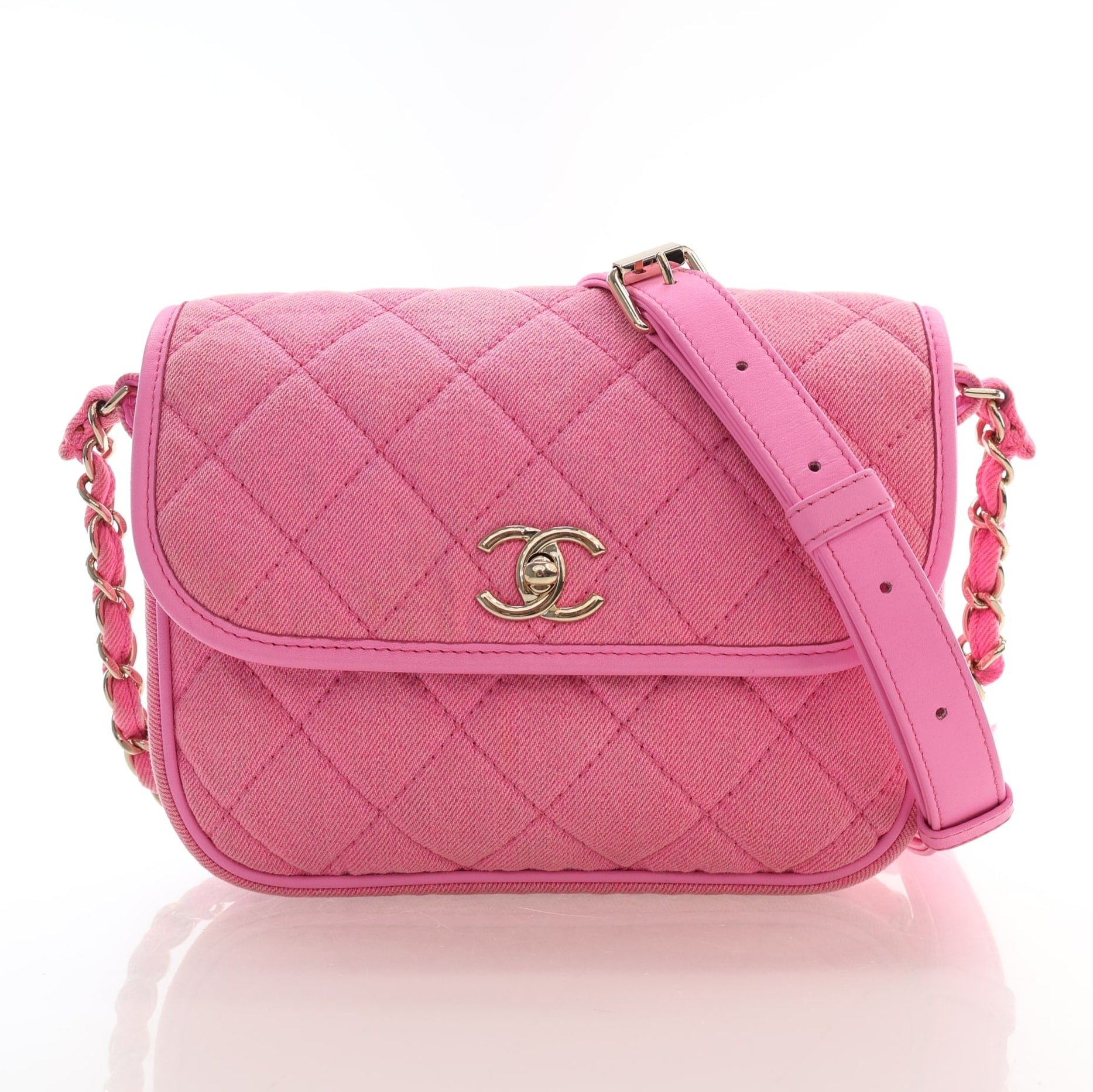 Chanel Small Denim Messenger Flap Bag