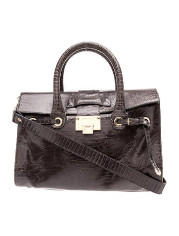 Embossed Leather Top Handle Bag