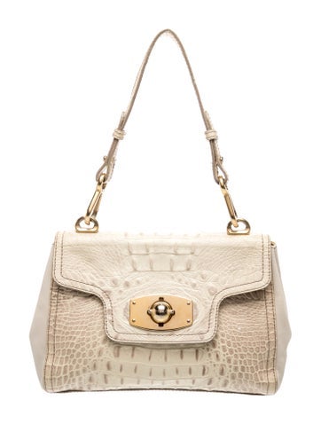 Embossed Leather Top Handle Bag