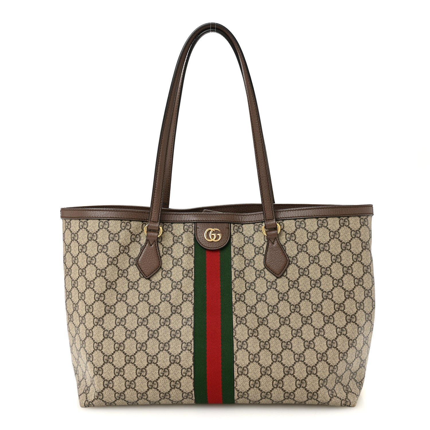 Gucci GG Supreme Monogram Medium Ophidia Shopping Tote Brown