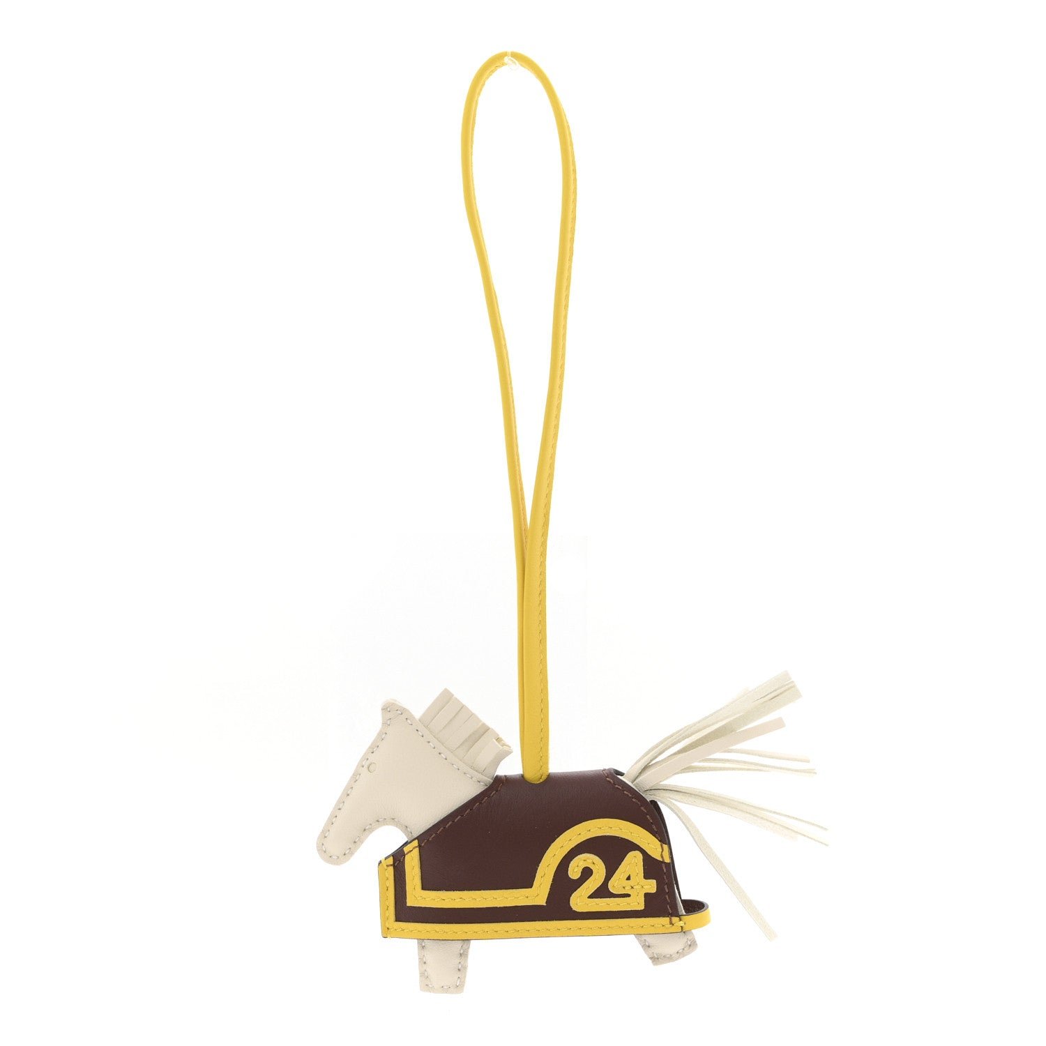 Hermes Hermes Milo Lambskin Grigri Rodeo Robeo 24 Bag Charm PM Craie Terre Jaune De Naples