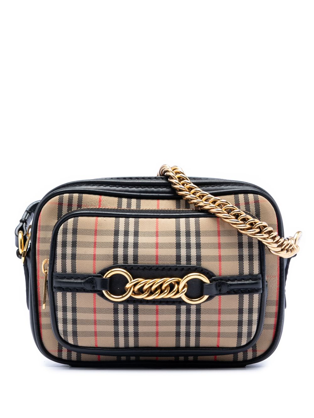 2000-2017 1983 Knight Check Canvas and Calfskin Link Camera Bag crossbody bag