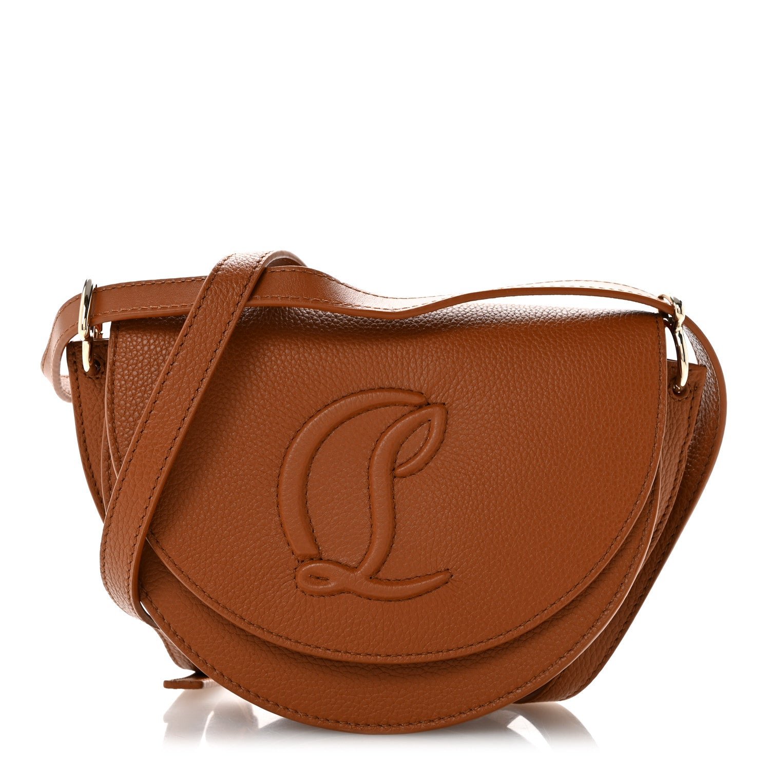 Christian Louboutin Calfskin By My Side Crossbody Bag Cuoio
