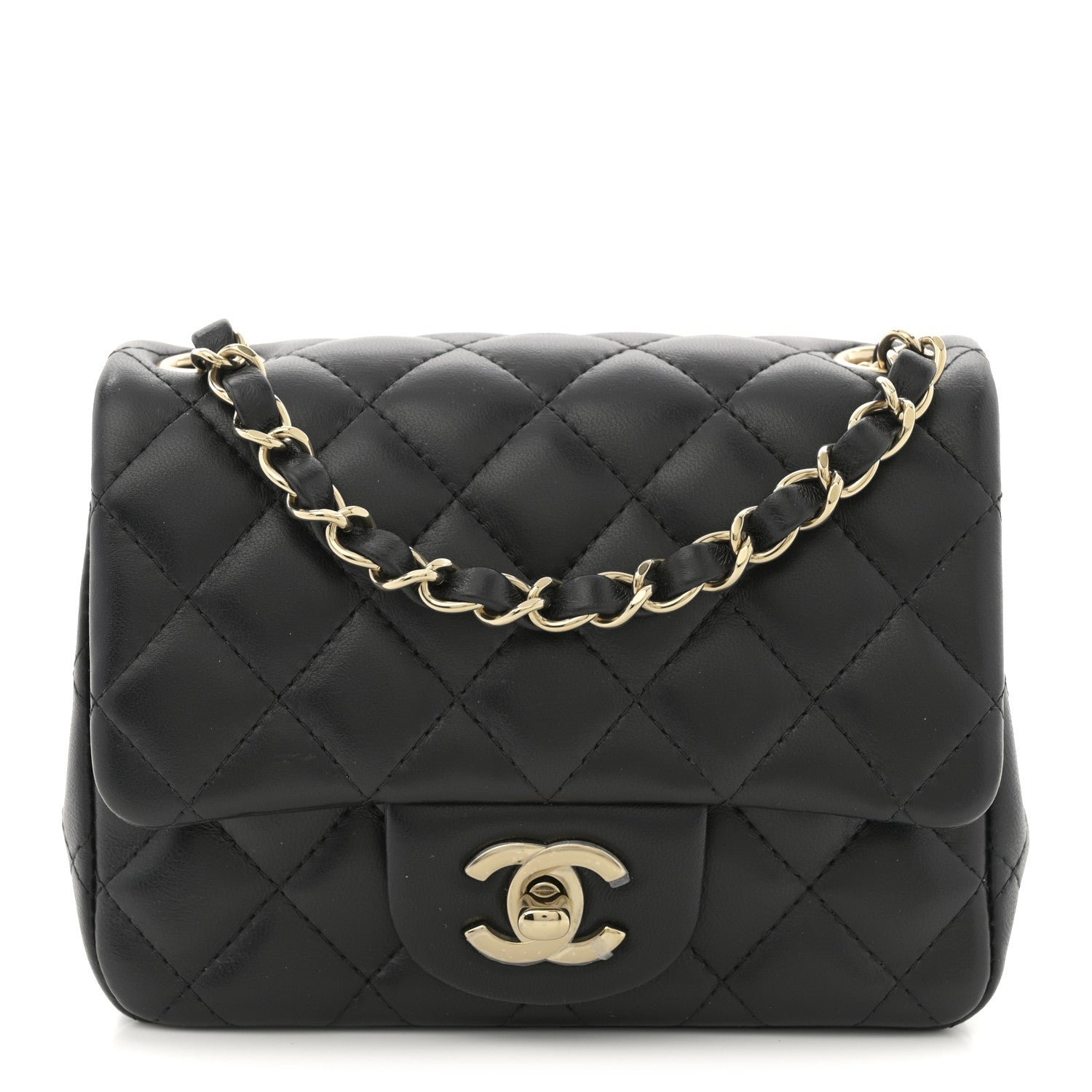 Chanel Lambskin Quilted Mini Square Flap Black