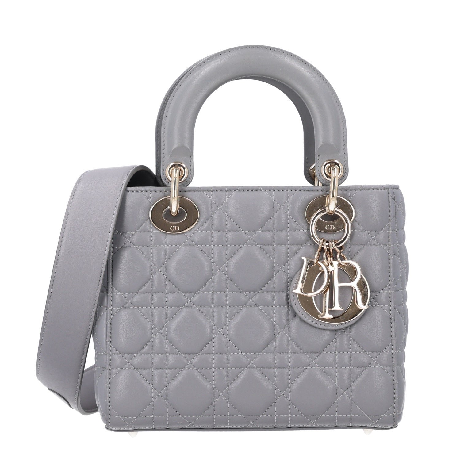 Lambskin Cannage Small My ABCDior Lady Dior Grey
