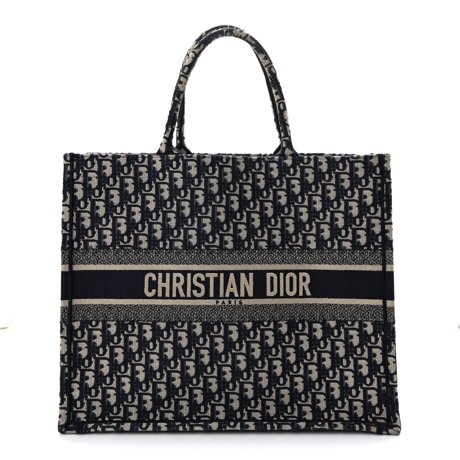 Christian Dior Oblique Large Book Tote Blue Multicolor