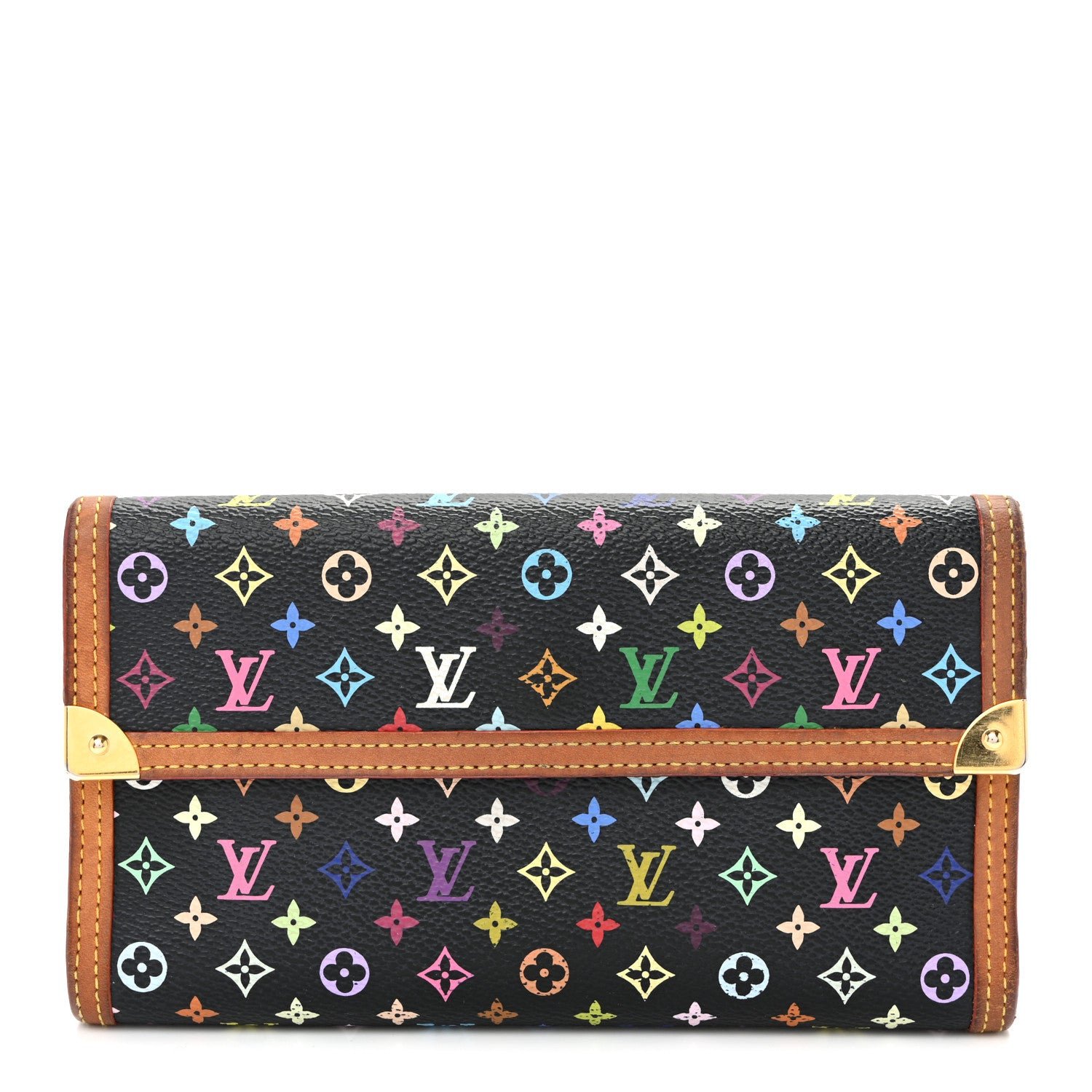 Louis Vuitton Monogram Multicolor Porte Tresor International Wallet Black