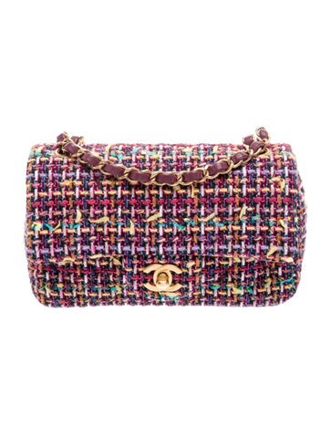 Mini Rectangular Tweed Flap Bag