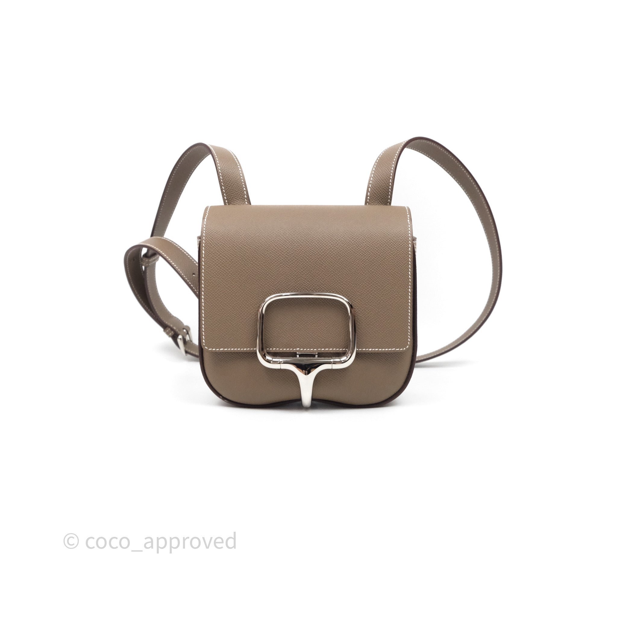 Hermès Della Cavalleria Mini Bag Etoupe 18 Epsom Palladium Hardware