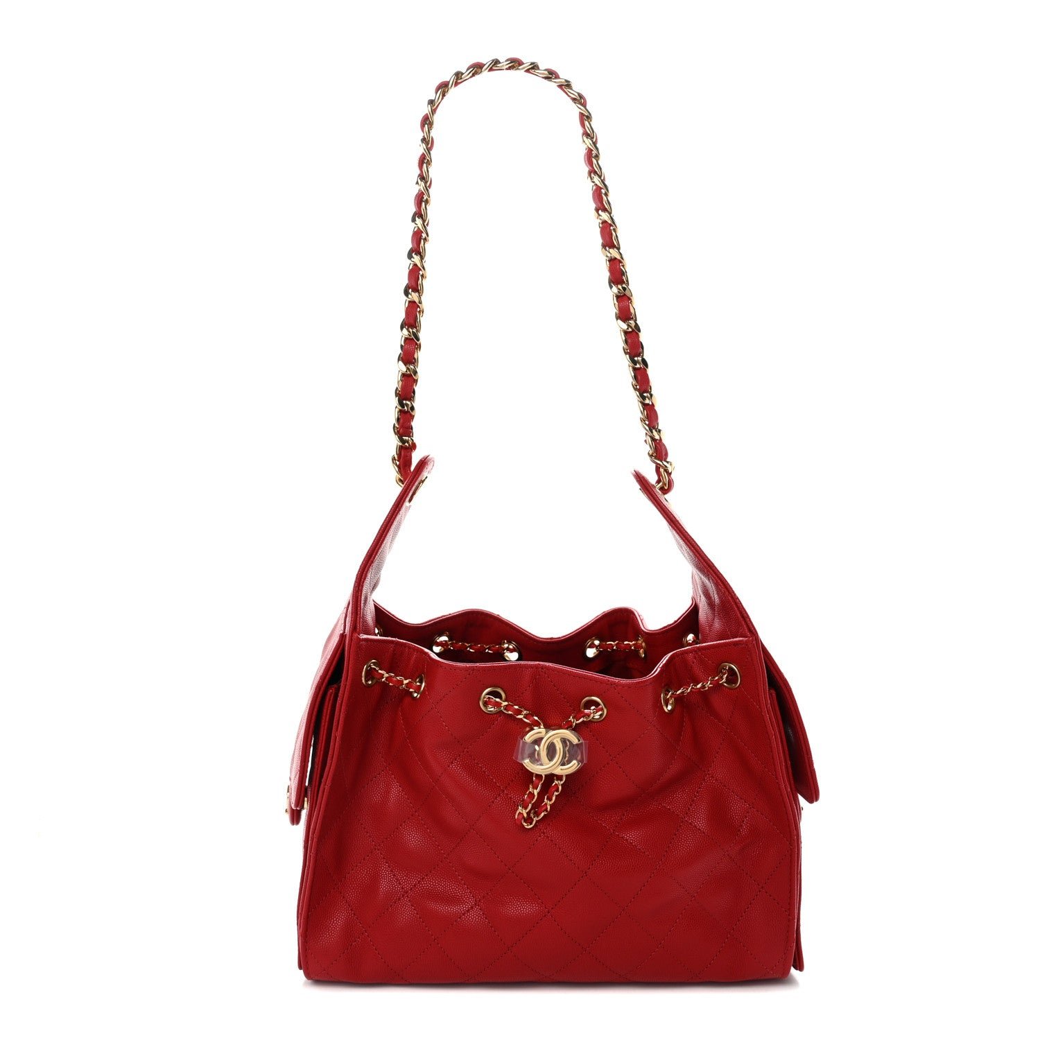 Chanel Caviar Quilted Small Chanel 25 Handbag Dark Red