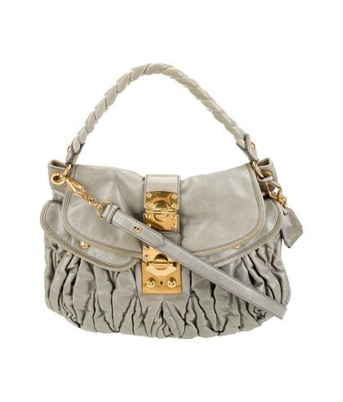 Miu Miu Miu Glace Calf Leather Matelasse Coffer