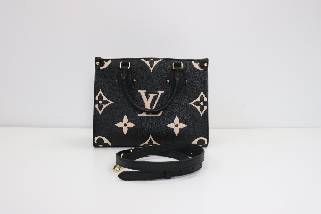 Louis Vuitton Louis Vuitton OntheGo PM, Black Cream Bicolor Empreinte Leather, New in Dustbag MA001
