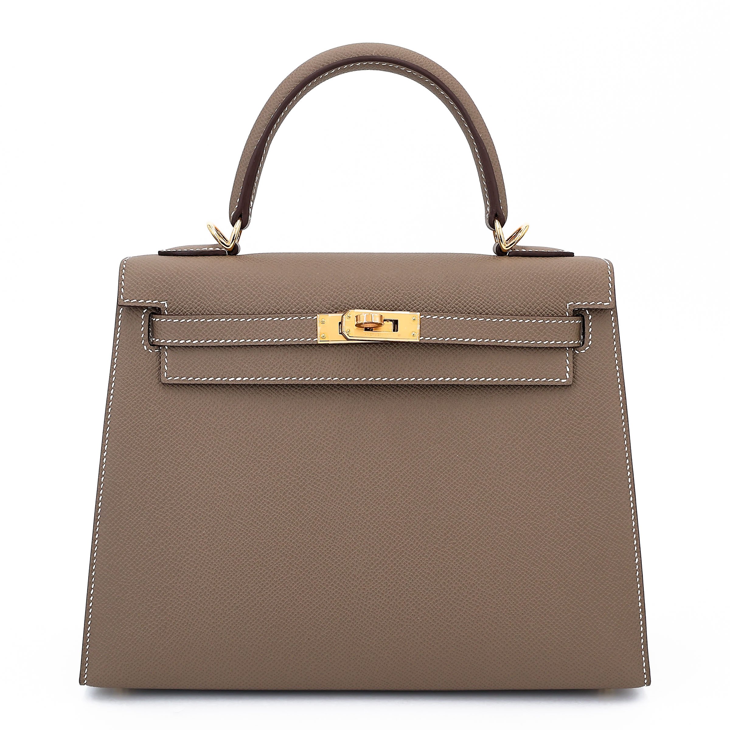 Hermes Brand New ( Rank N ) HERMÈS Kelly 25 Sellier Etoupe (18) Epsom Gold hardware K (2025)