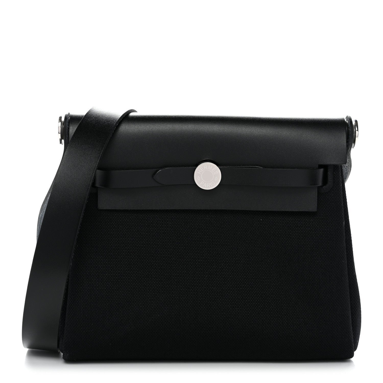 Hermes Hermes Military Toile Vache Hunter Herbag Zip Retourne 20 Black