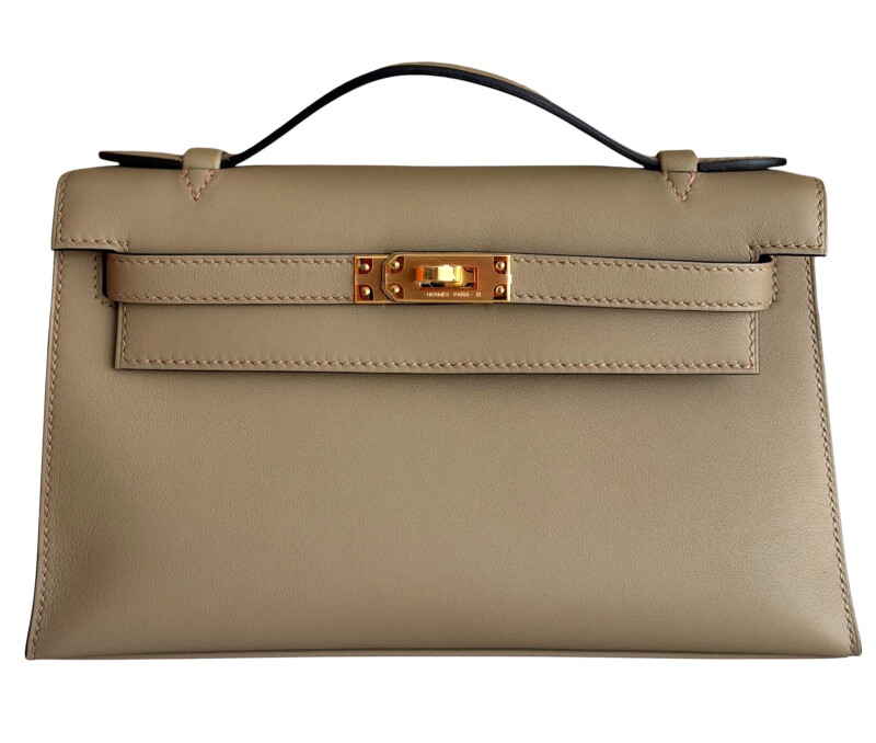 Beige Marfa Swift Kelly Pochette Gold Hardware, 2024