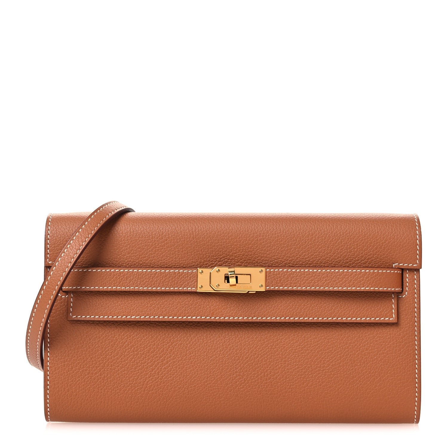 Hermes Evercolor Kelly Wallet To Go Gold