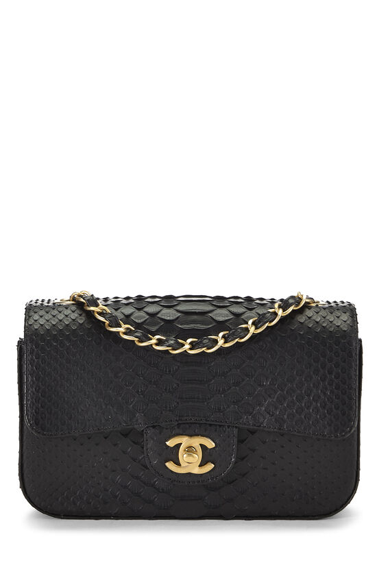 Chanel Black Python Rectangular Flap Mini