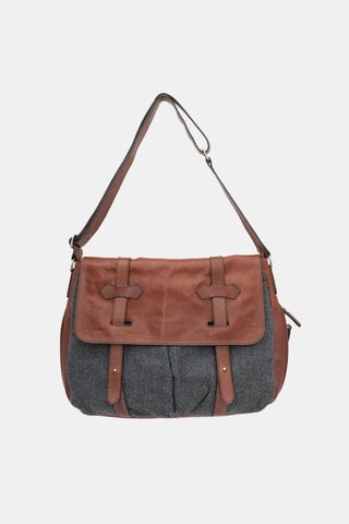 Leather & Felt Messenger Bag