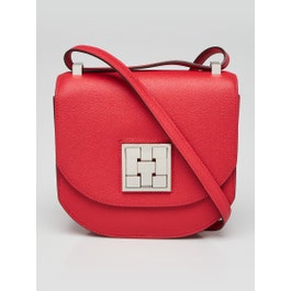 Hermes Rose Extreme Epsom Leather Palladium Plated Mosaique Au 24-17 Bag