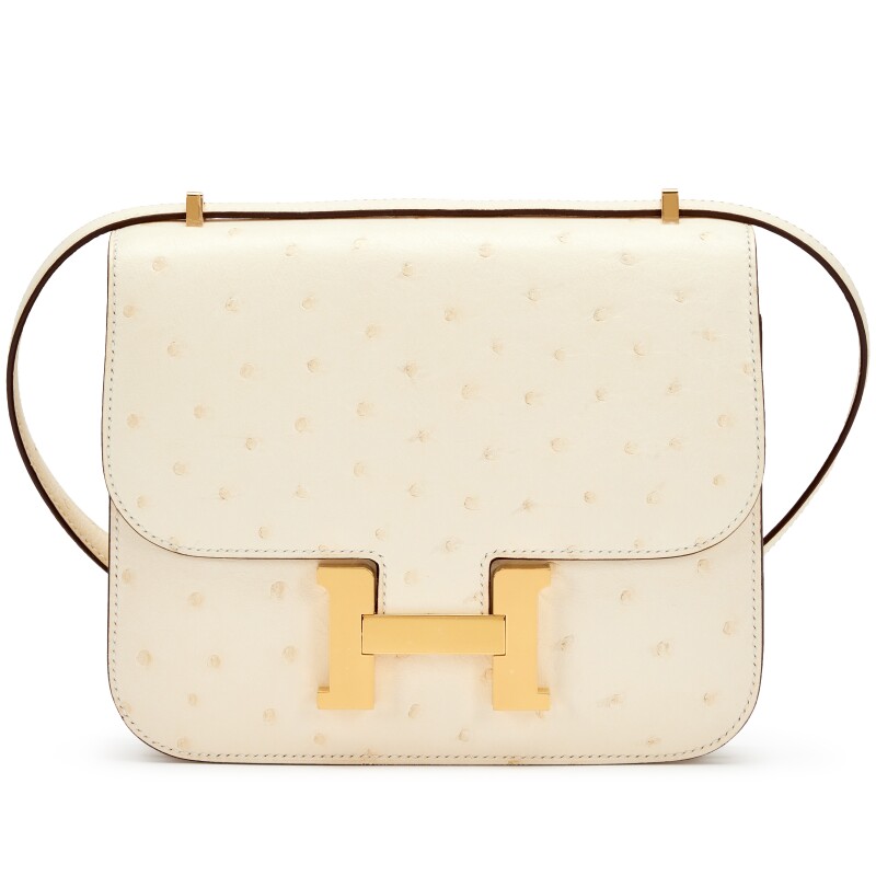 Hermes Nata Ostrich Mini Constance 18 Gold Hardware, 2022