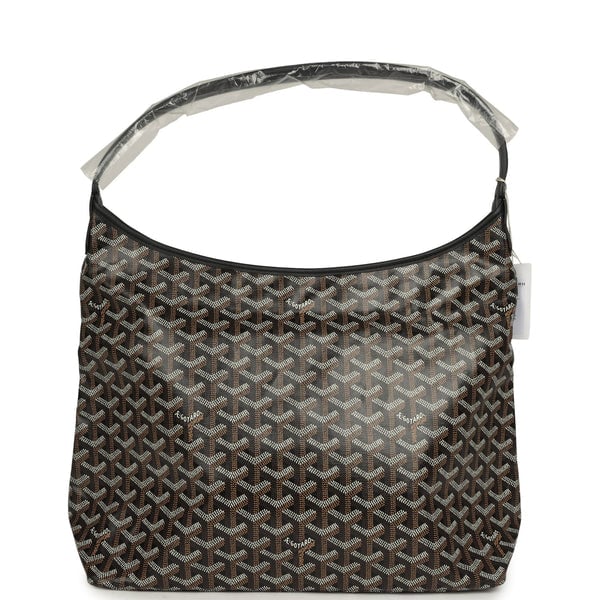 Goyard Goyardine Black Boheme Hobo Bag Palladium Hardware