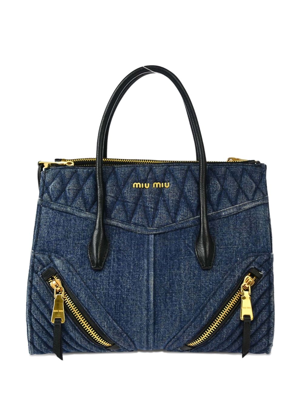 2010s Biker quilted denim handbag