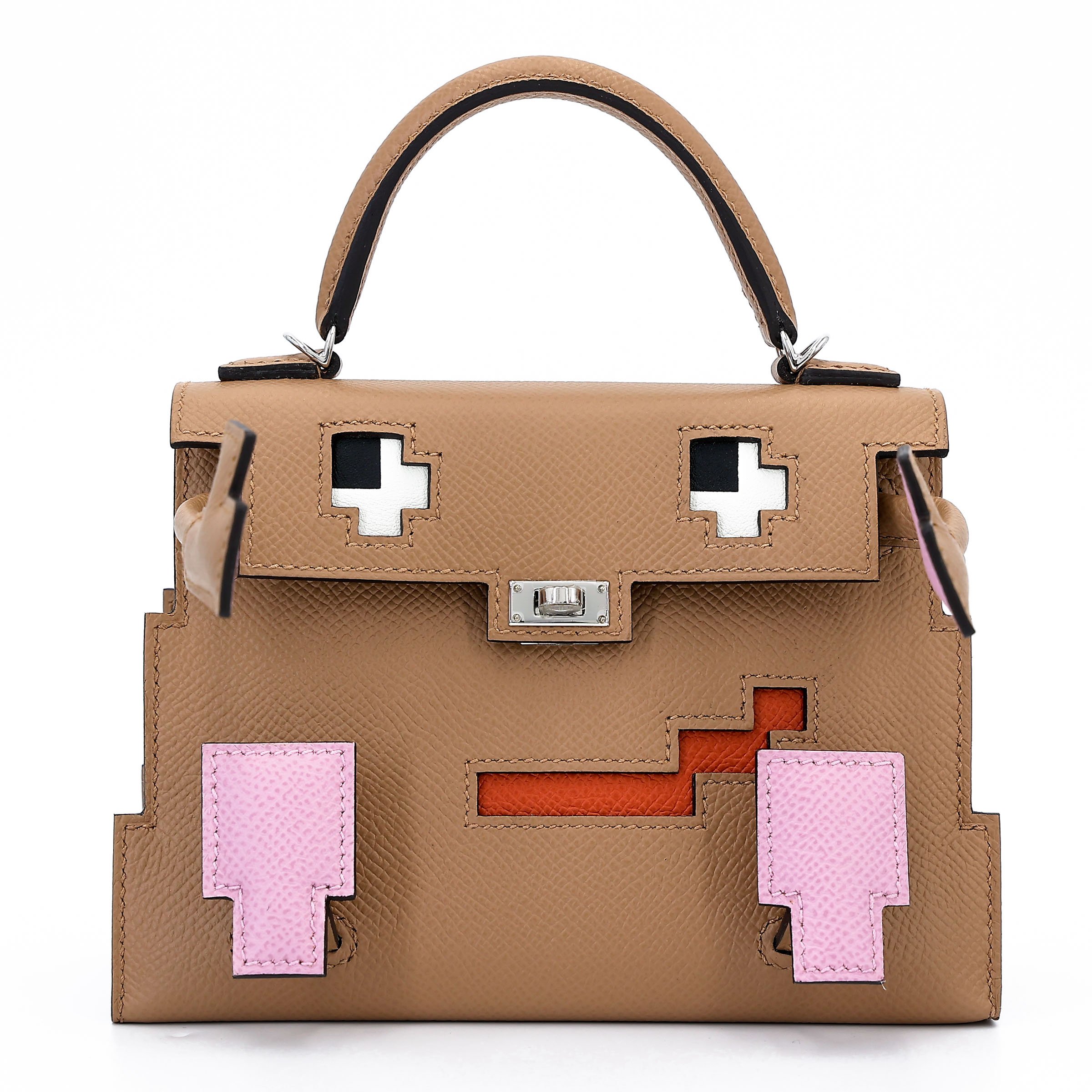 Hermes Unused ( Rank NS ) HERMÈS Limited Edition Kelly Doll Picto Chai (0M) Mauve Sylvestre (X9) Celeste (7N) Terre Battue (R1) Epsom Palladium hardware B (2023)