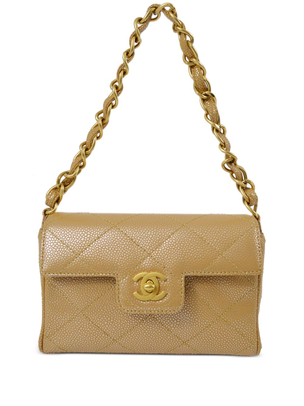 2000 CC turn-lock diamond-quilted shoulder bag