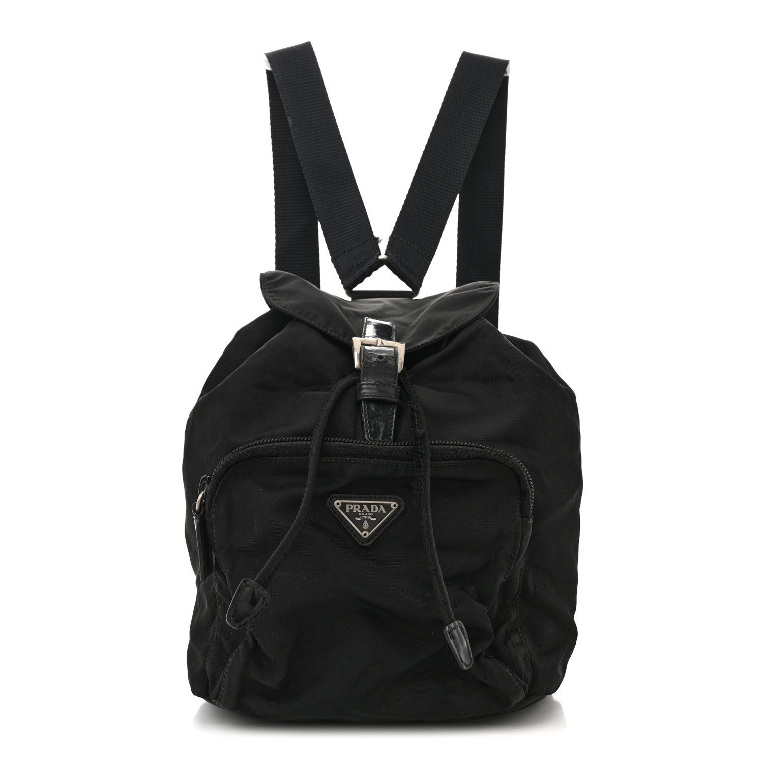 Prada Prada Nylon Vela Mini Cinch Backpack Black