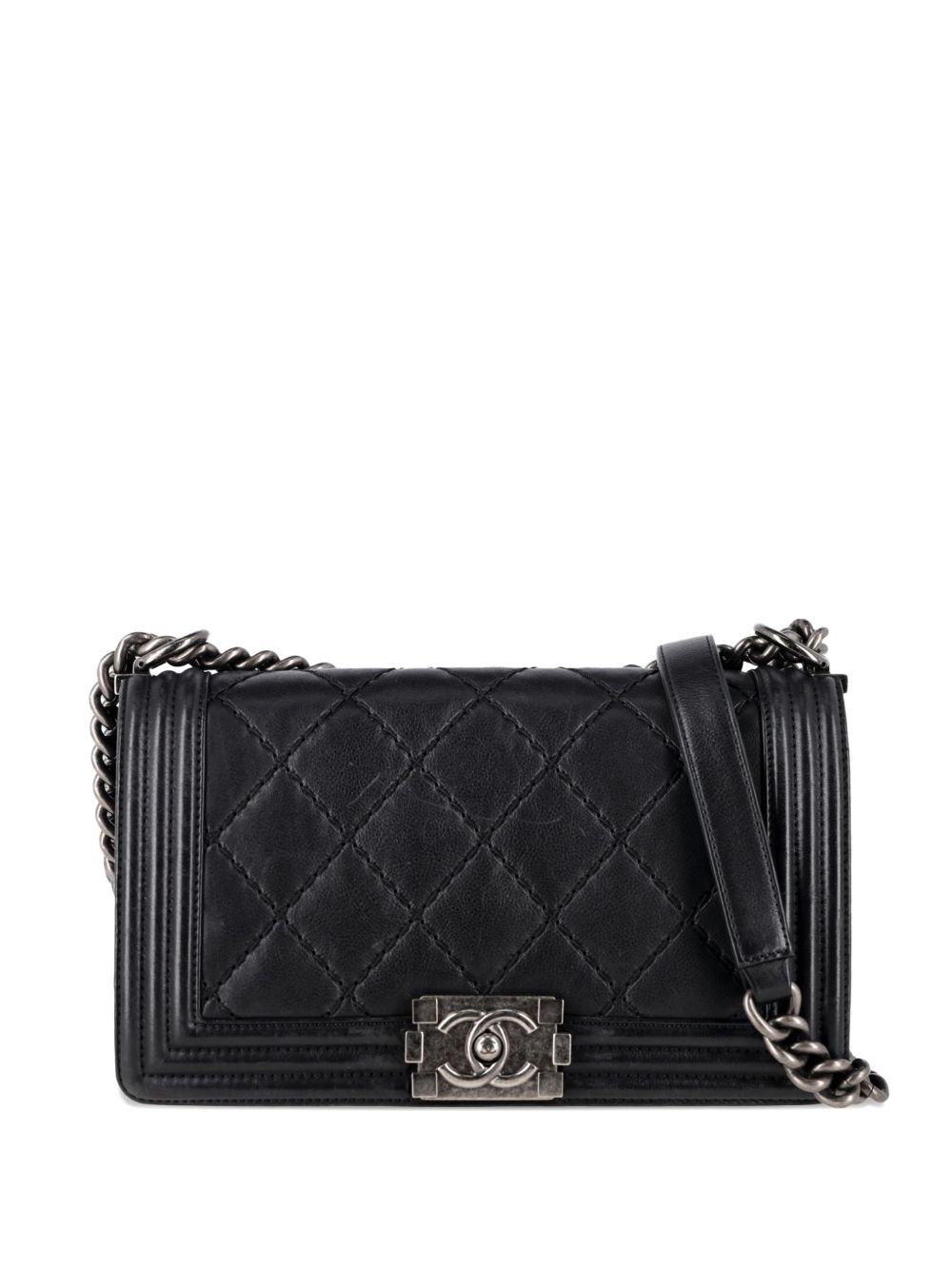medium quilted double-stitch boy cross body bag