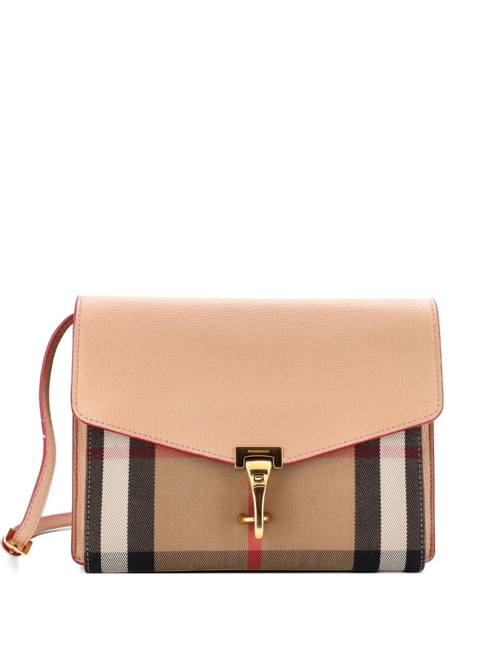 Macken Leather and House Check Canvas Small crossbody bag